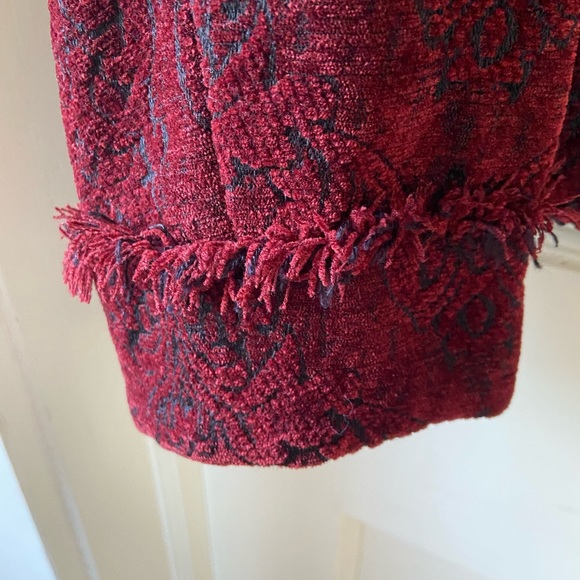 Vintage NTCO Nomadic Traders Blazer Red and Black Raised Pattern Sz Large - Picture 4 of 9